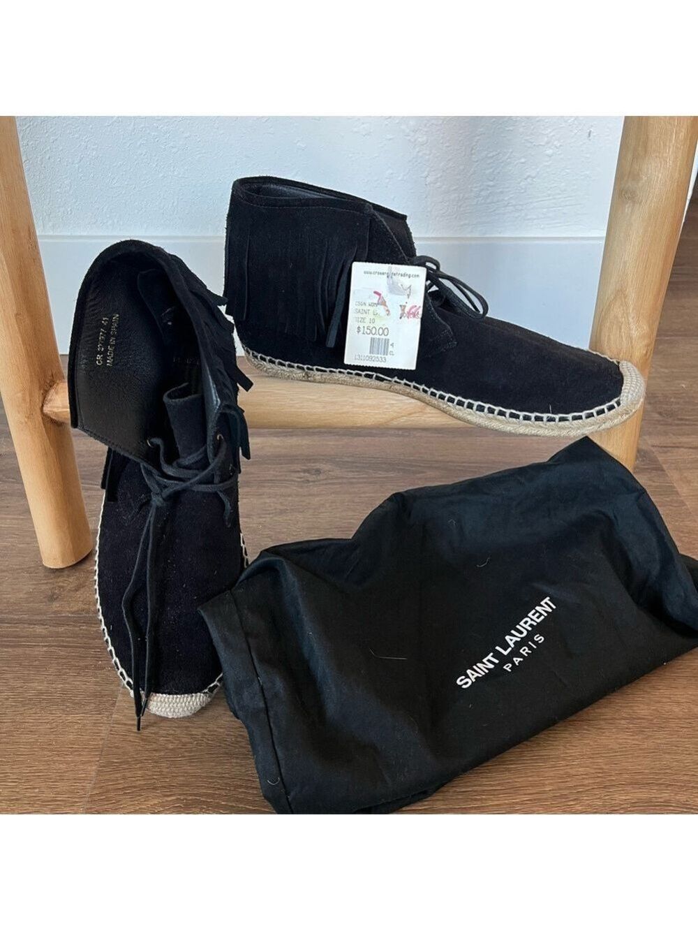 Saint Laurent Black Suede Chukka Boots. NWT
